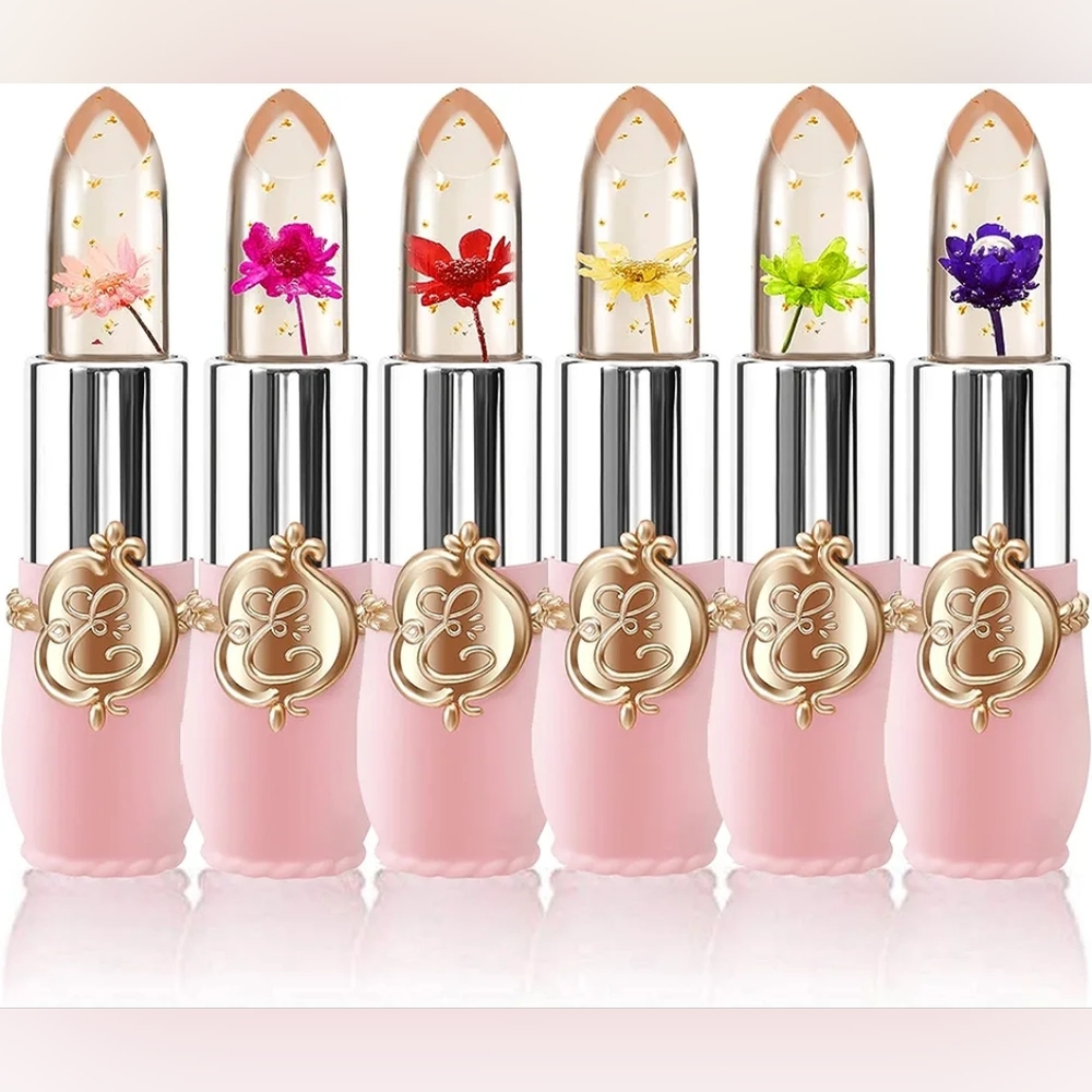 1 Flower Jelly Temperature Color Changing Lipstick Real Flower New - Picture 5 of 8